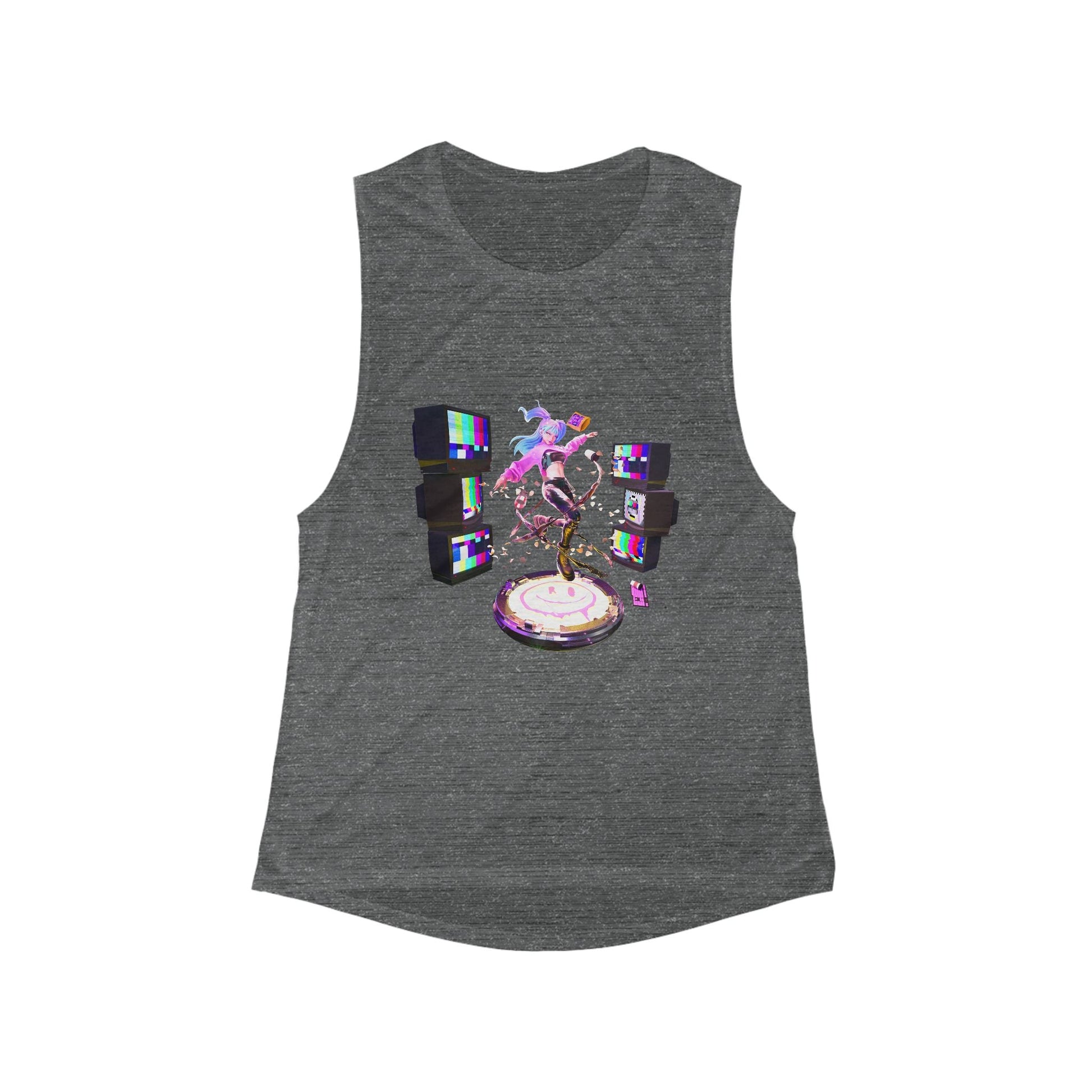 Women's Flowy Scoop Muscle Tank - Bad Vibes