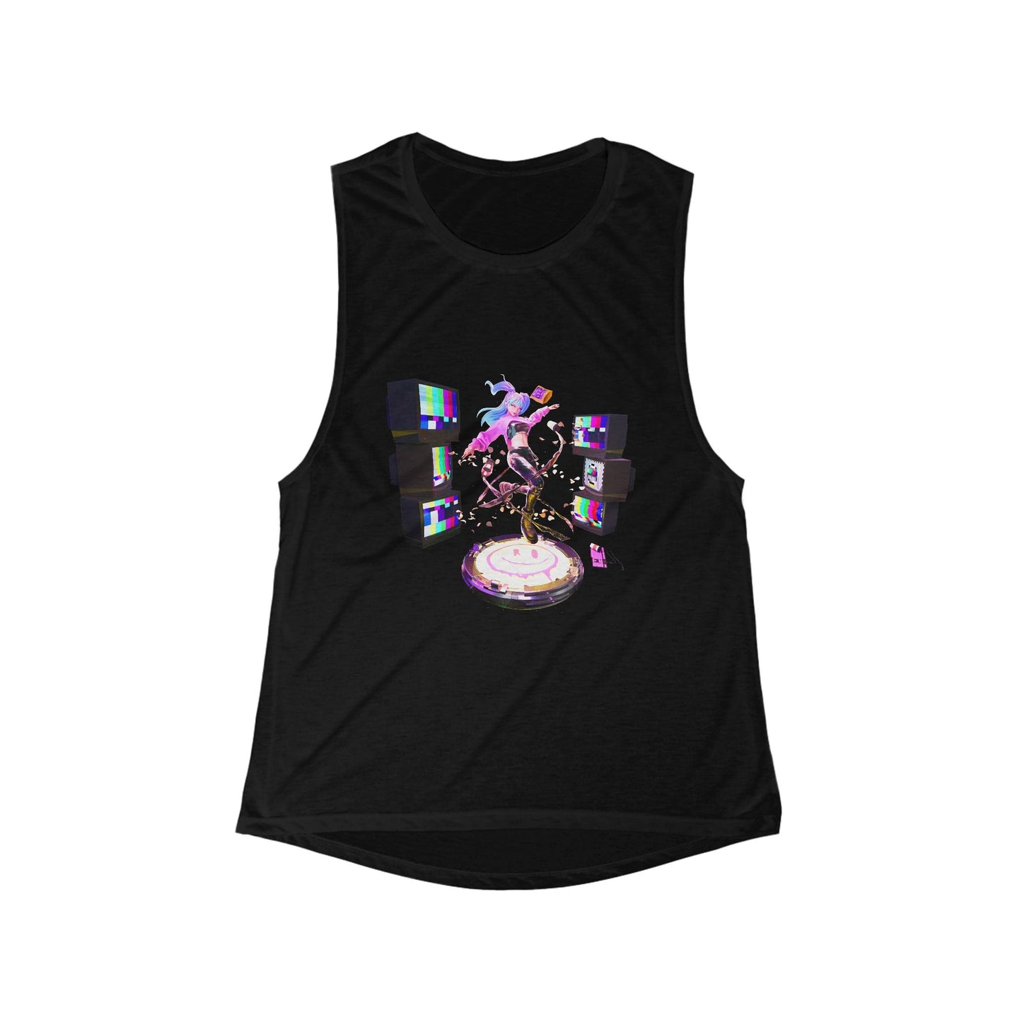 Women's Flowy Scoop Muscle Tank - Bad Vibes